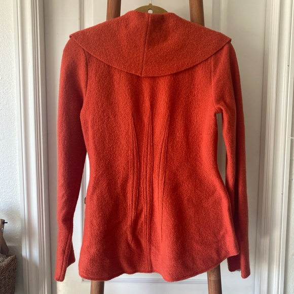 Burnt orange/persimmon color wrap sweater - Picture 4 of 5